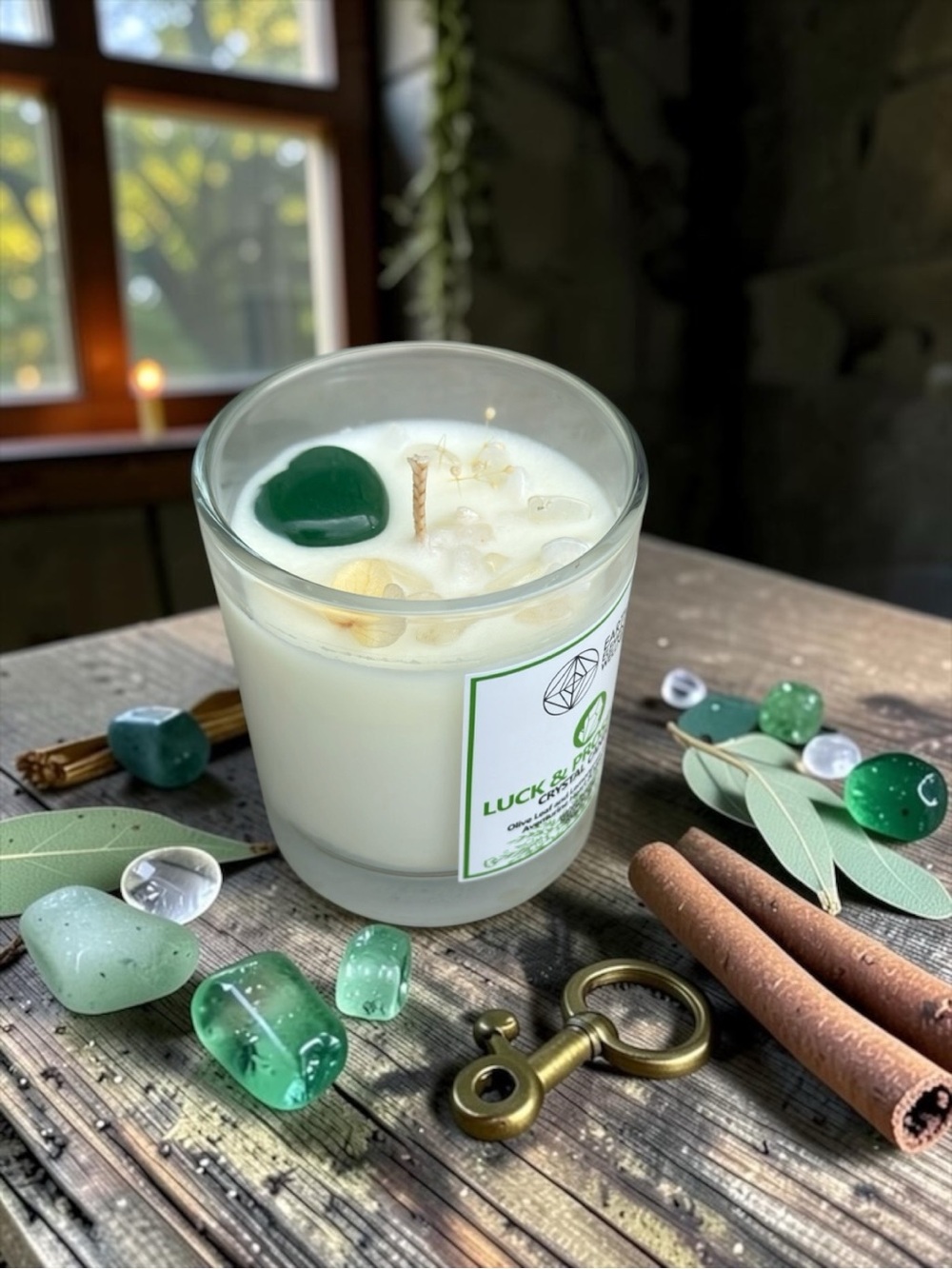 Luck & Prosperity Crystal Candle Aventurine - Picture 3 of 5